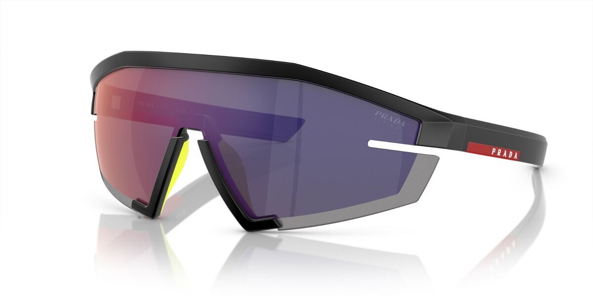 Prada Linea Rossa PS 03ZS Matte Black/Red Blue Mirrored